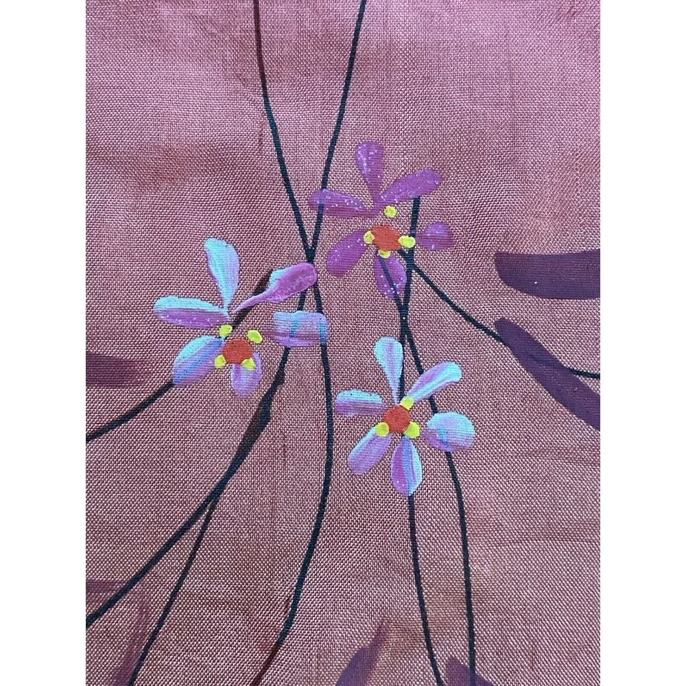 100% Silk Hand‎ Painted Rectangular Scarf Dragonfly Design 16